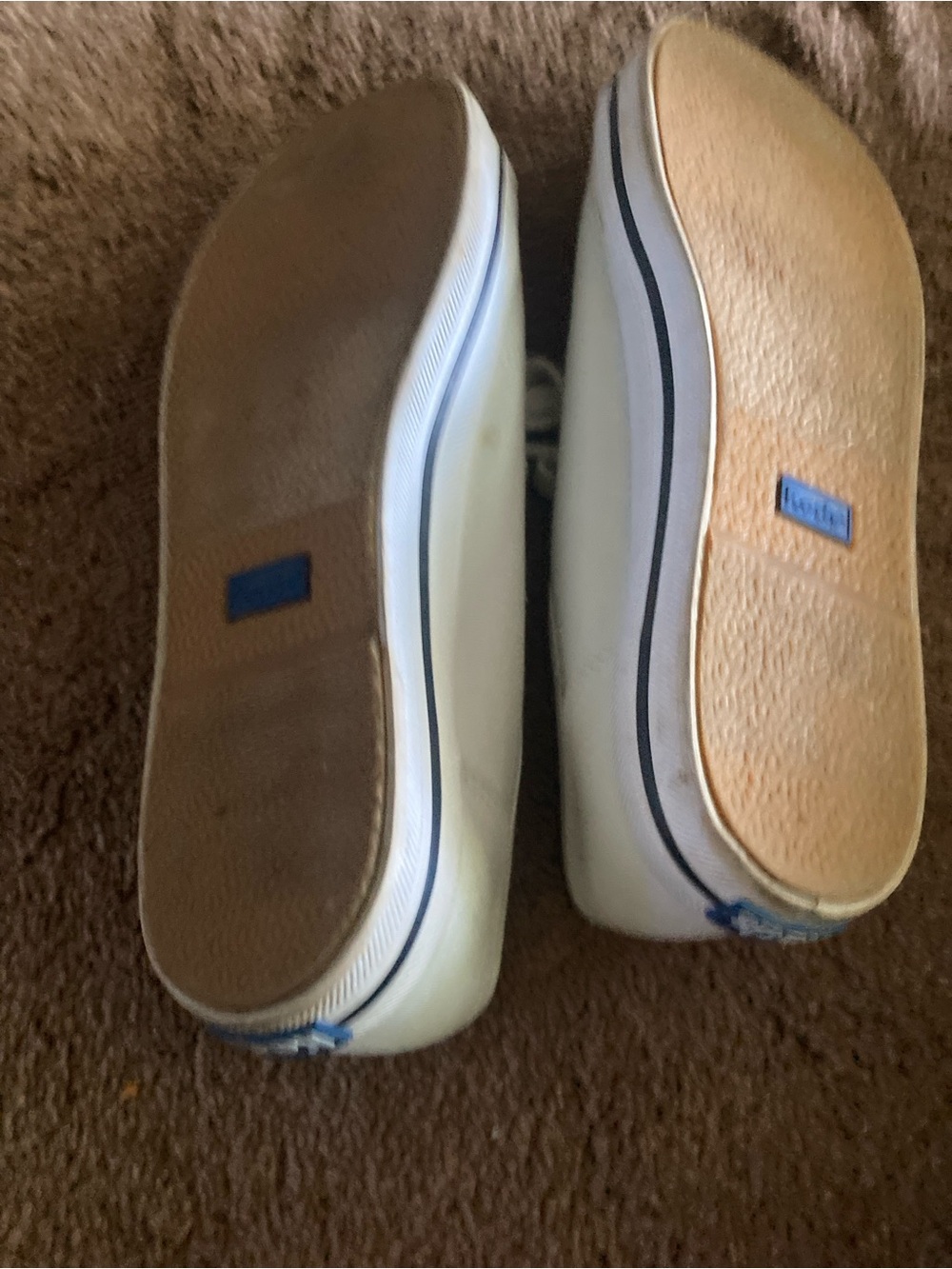 Keds White Canvas Lace-Up Sneakers with Blue Insole - Picture 2 of 5